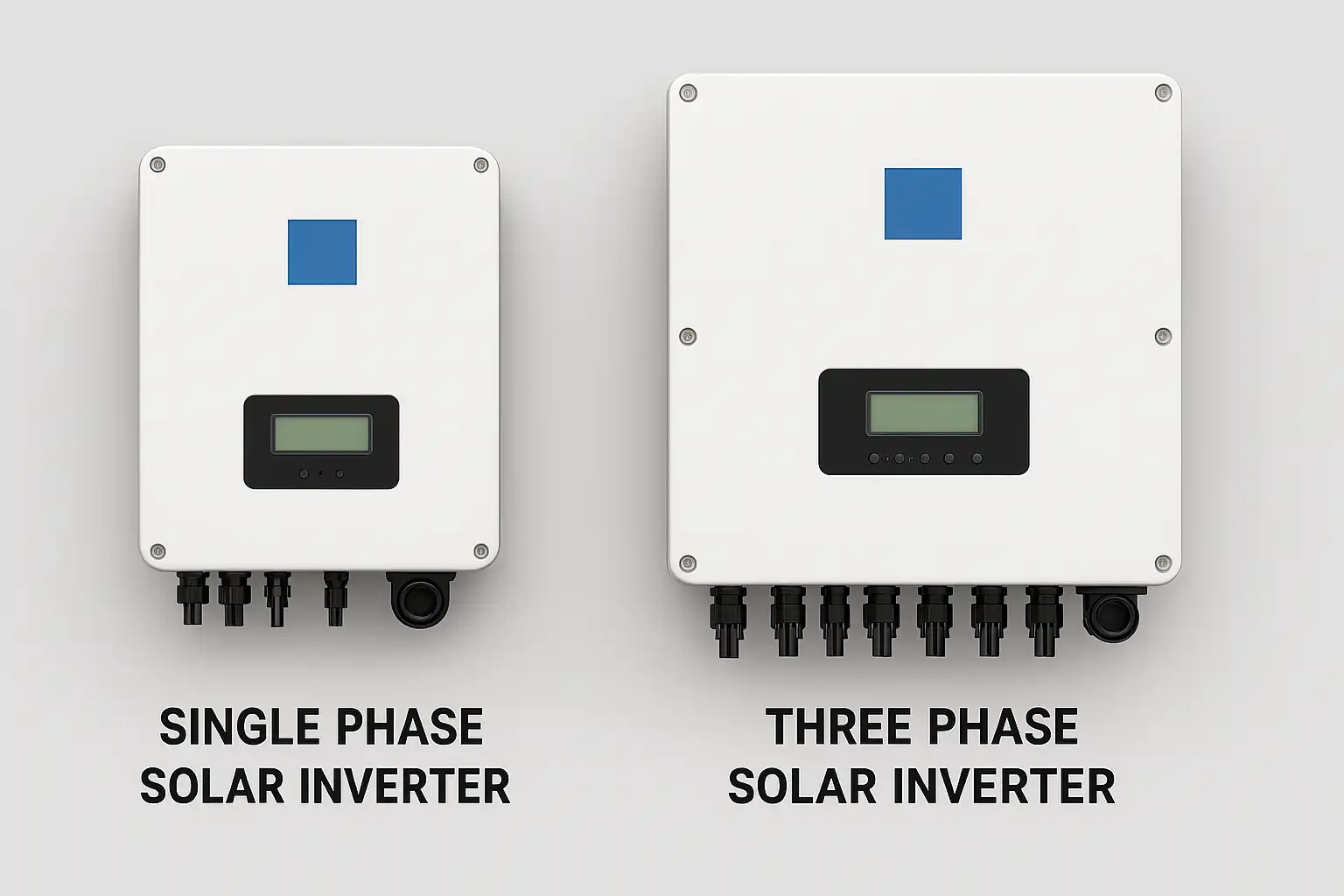 Choosing Between Single-Phase and Three-Phase Solar Inverters Single Phase Inverters vs. 3 Phase Inverters اینورتر تکفاز یا سهفاز؟ مقایسه کامل، مزایا، معایب و کاربردهای صنعتی | تجهیز مارکت | اینورتر تک فاز یا سه فاز | تفاوت اینورتر تک فاز و سه فاز | خرید اینورتر صنعتی | درایو کنترل دور موتور | اینورتر تک فاز ۲۲۰ ولت | اینورتر سه فاز ۳۸۰ ولت | انتخاب اینورتر موتور | VFD تک فاز | VFD سه فاز | کنترل دور موتور صنعتی | اینورتر کنرون | تعمیر درایو بونفیلیولی | تعمیر اینورتر ssi | تعمیر اینورتر آکوپوس | تعمیر اینورتر b&r | تعمیر اینورتر بی اند آر | تعمیر اینورتر اینوونس